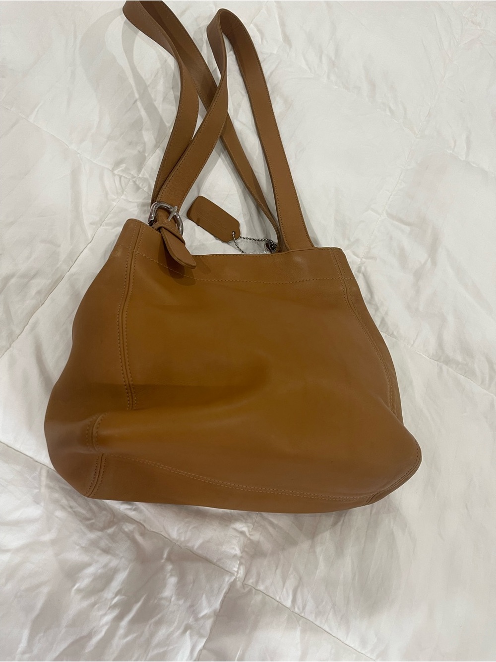 Coach Leather Shoulder Bag - Tan Brown